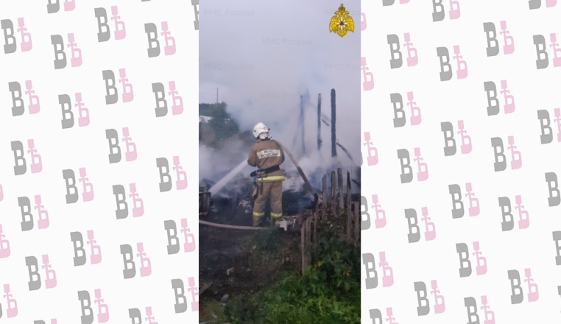 В Козельском районе сгорела хозпостройка