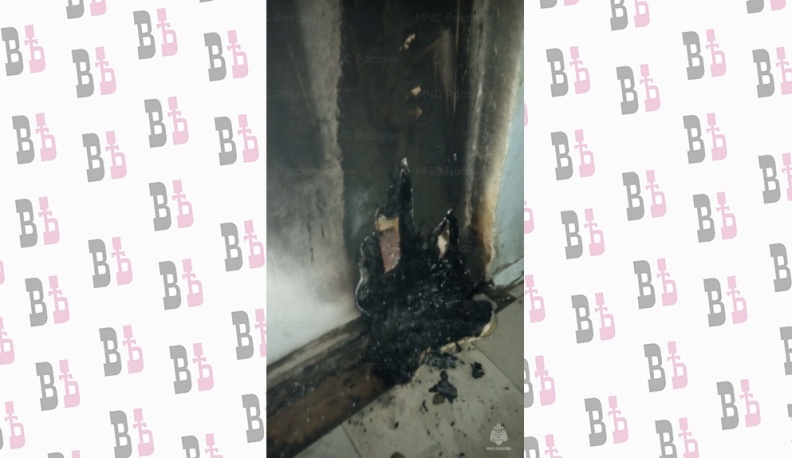 Утром в доме в центре Калуги загорелась входная дверь