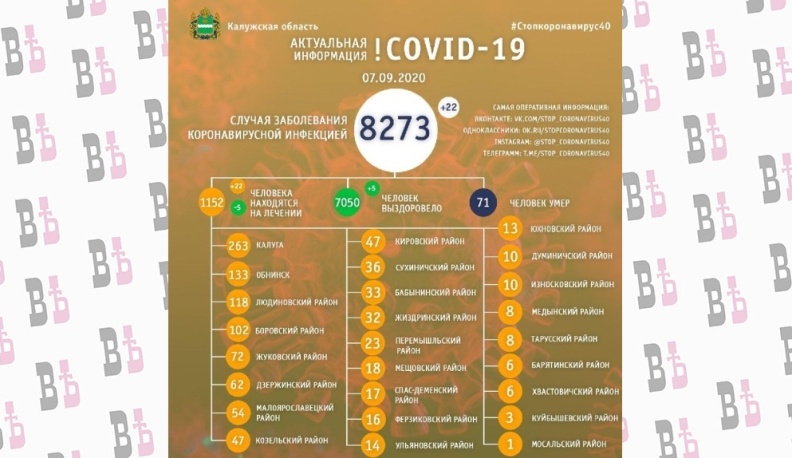 В Калужской области у 22 человек подтвердился коронавирус