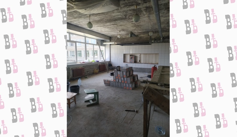 В Ульяновской средней школе ремонтируют пищеблок