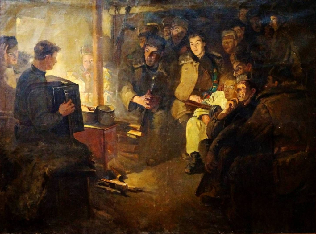 В землянке гармонь 1945 год.jpg
