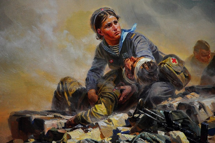 Медсестра. Фрагмент диорамы Штурм Сапун-горы.jpg