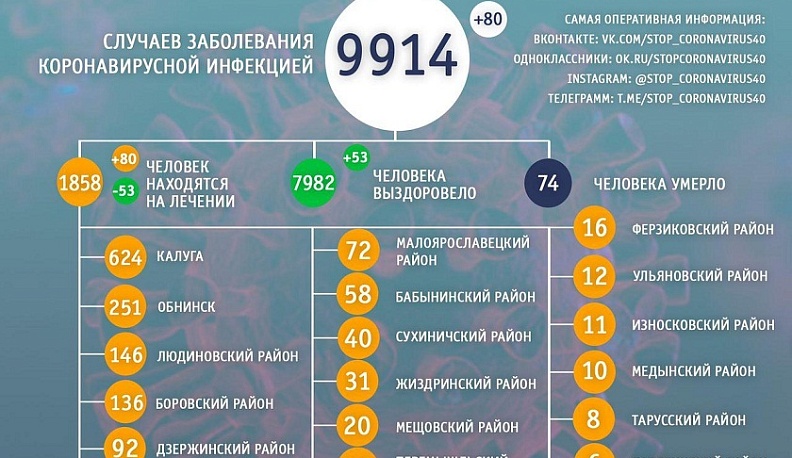 В Калужской области растет число заболевших