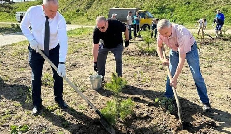 В честь 100-летия калужского минспорта заложили сосновую аллею