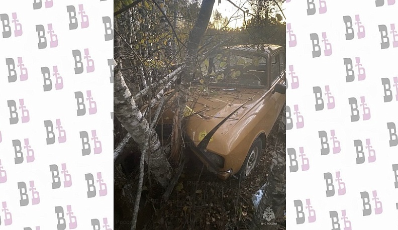 Москвич съехал в кювет в Калужской области