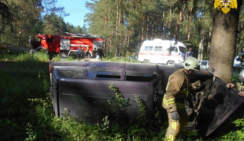 В Калужской области ВАЗ угодил в кювет