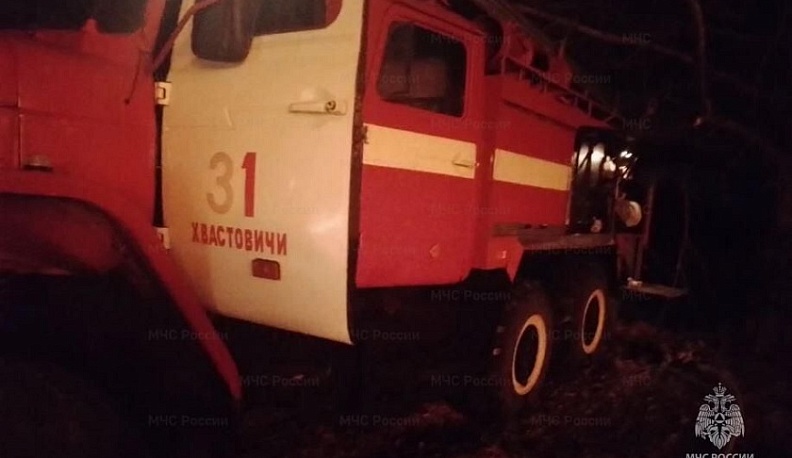 В Хвастовичском округе сгорела хозпостройка