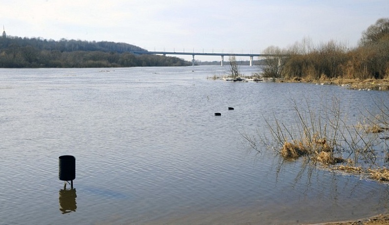 За сутки в Калуге уровень воды в Оке вырос на полтора метра