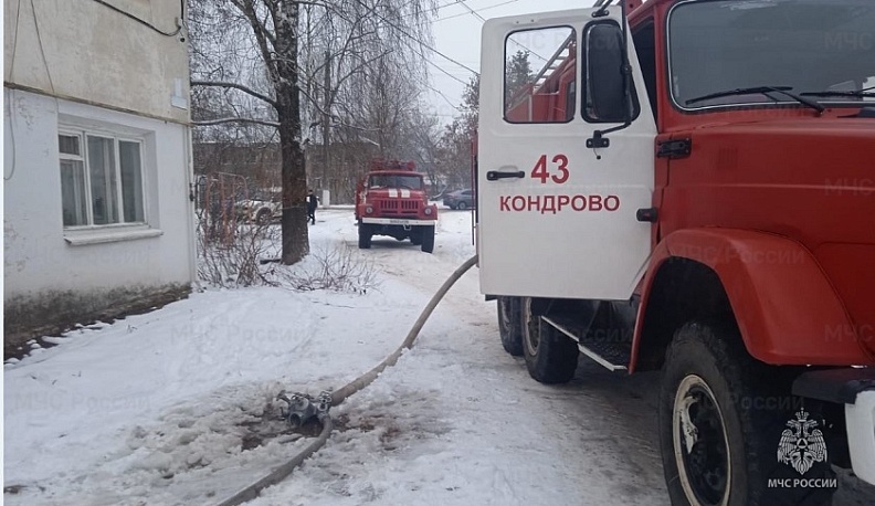 Квартира сгорела в  Дзержинском районе Калужской области