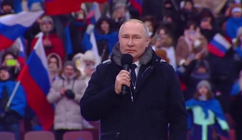 Президент Владимир Путин выступил на митинге-концерте в Лужниках