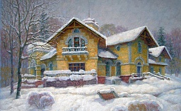 Зима в усадьбе Турлики. бум,пастель
