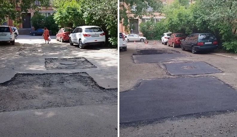 В Калуге за неделю залатали ямы на 11 улицах 