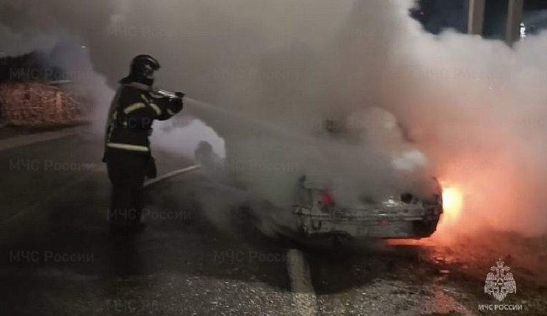 В Калужской области сгорел автомобиль