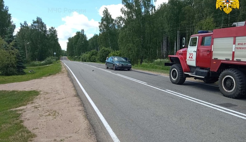 В Калужской области скутер столкнулся с иномаркой