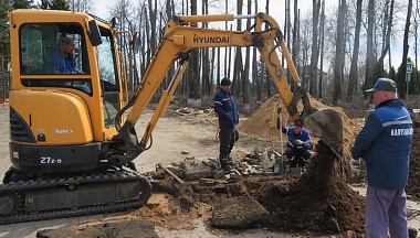 В Спас-Деменске проложили газовую трубу к будущему Вечному огню на мемориале