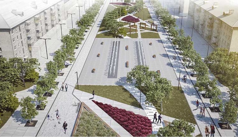 Благоустройство улицы Лейпунского в Обнинске планируют закончить до конца лета