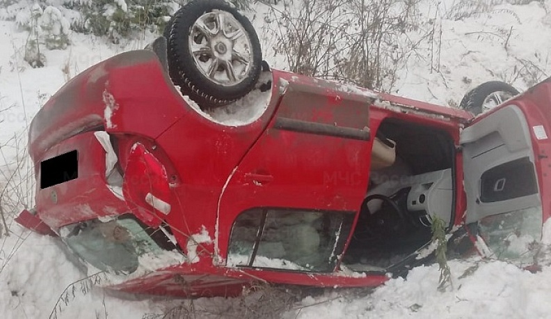 Легковушка съехала в кювет в Калужской области