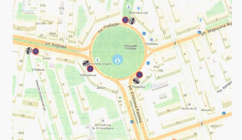 В районе площади Победы в Калуге вечером 29 апреля и 6 мая ограничат движение 