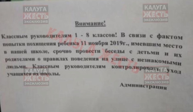 В Калуге расследуют дело о попытке похищения школьника