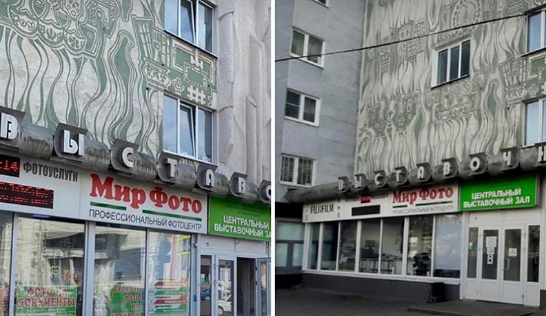 В центре Калуги здания очищают от броской рекламы