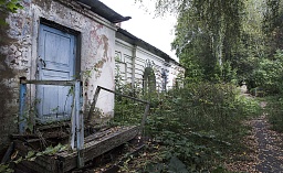 От старого флигеля хорошо виден бюст великого писателя