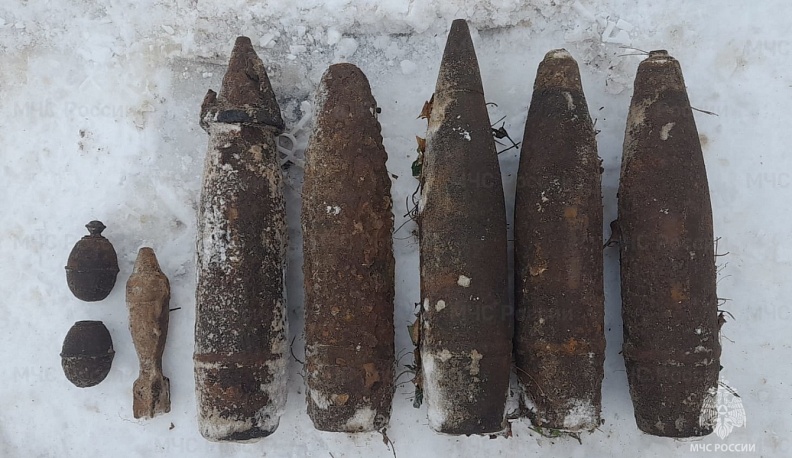 В Калужской области обезвредили восемь снарядов времен Великой Отечественной