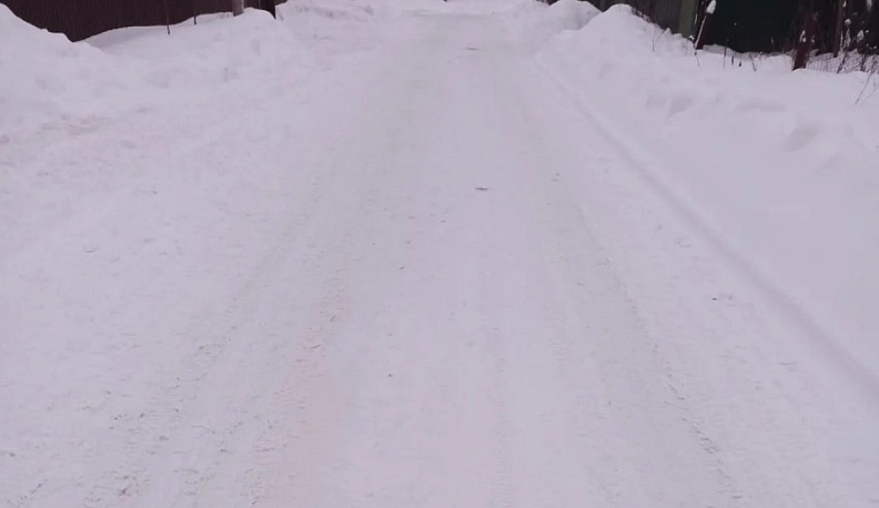 После просьбы в интернете в Боровском округе расчистили дорогу