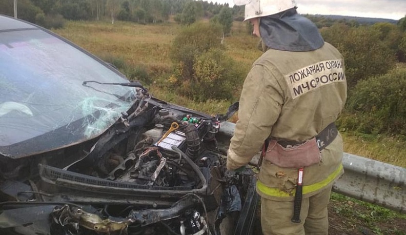 На Киевском шоссе в Калужской области легковушка влетела в Газель