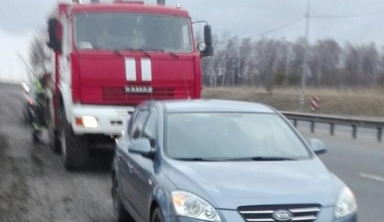 Иномарка слетела в кювет и врезалась в столб в деревне Петрово