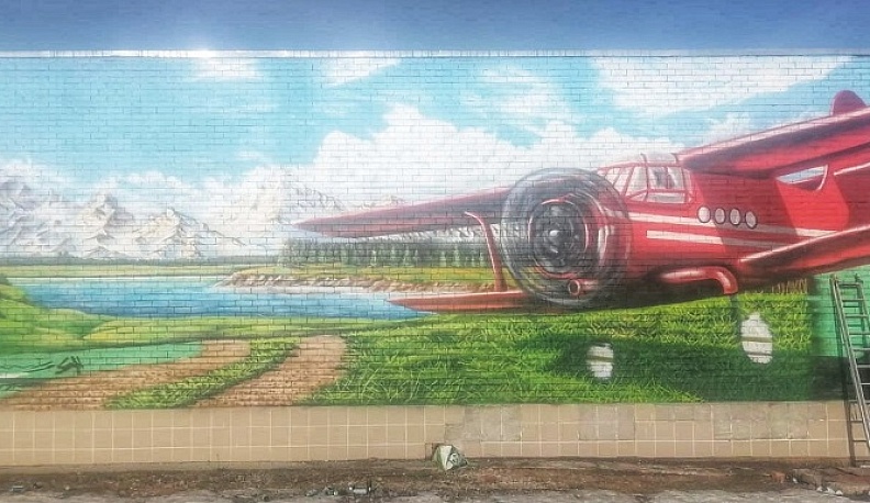 В Калуге новое граффити украсило насосную станцию на Правобережье