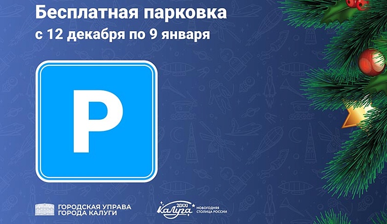 Городские парковки Калуги станут бесплатными с 12 декабря по 9 января