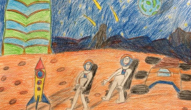 Юным калужанам предлагают нарисовать открытку для любимого космонавта