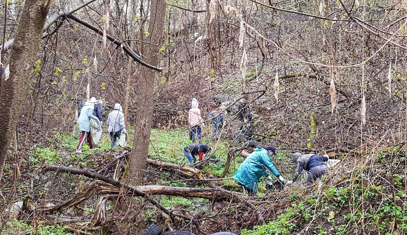 В Калуге провели субботник в Жировском овраге