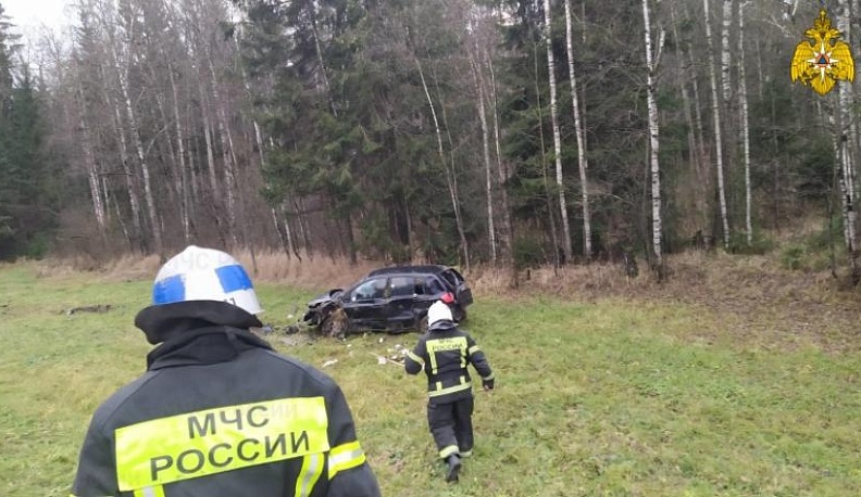 В Калужской области Хёнде слетел в кювет и перевернулся