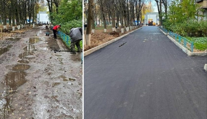 Обустройство дво- ровой территории на улице Гурьянова.