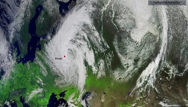 Метеоспутники с приборами из Тарусы засняли североатлантический циклон, принёсший непогоду в регион