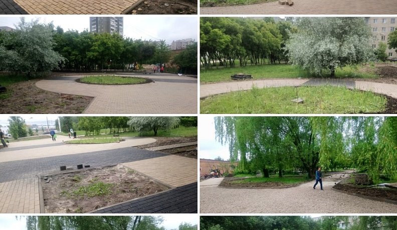 В Калуге продолжается благоустройство сквера «Тайфун»