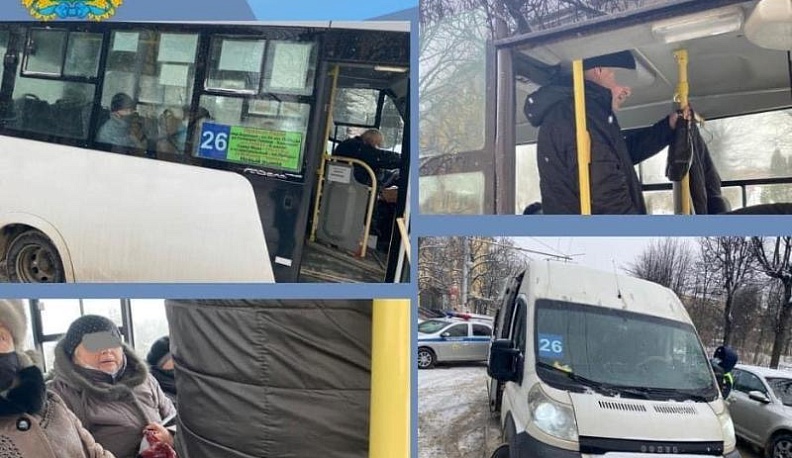В Калуге поймали безмасочников в маршрутке №80 и водителя с иностранными правами