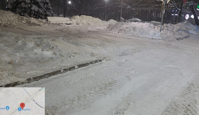 Пешеходный переход в Обнинске почистили от снега после обращения жителей
