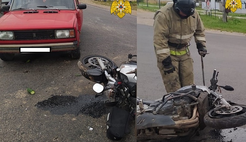 В Калужской области произошла авария с участием двух мотоциклов и легковушки