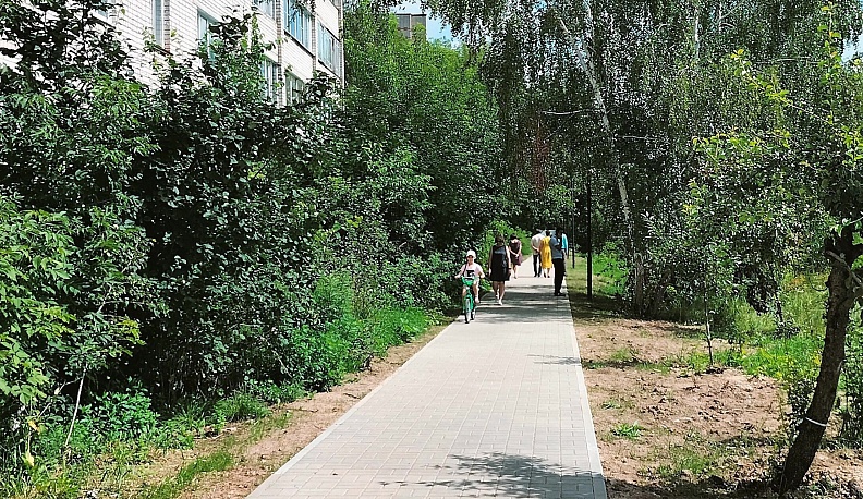 В Жуковском районе облагородили пешеходную зону за 4,3 миллиона рублей