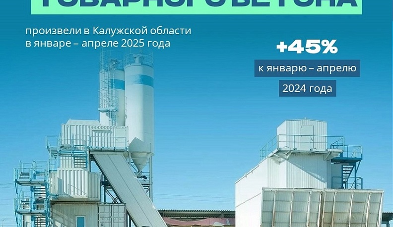 Более ста тысяч кубических метров товарного бетона произвели в Калужской области