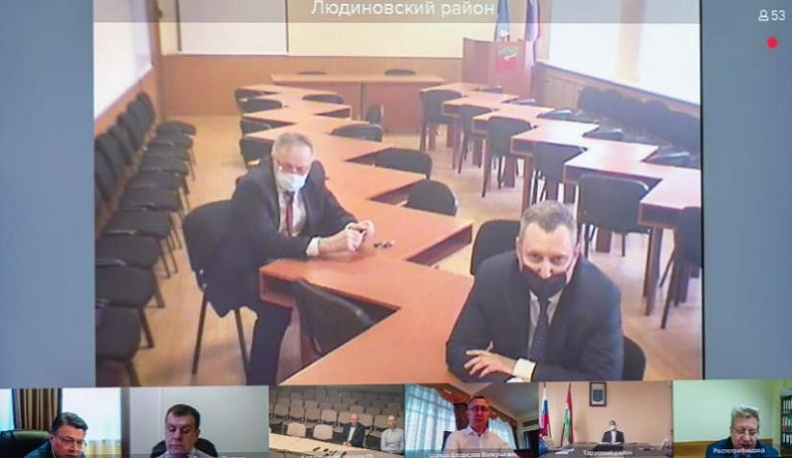 Главы администраций Тарусского и Людиновского районов проинформировали Владислава Шапшу о работе районных штабов по предупреждению распространения COVID-19 