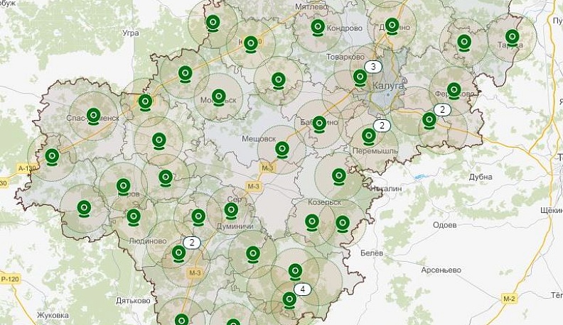 В Калужской области появилась карта мониторинга пожаров