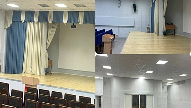 В бабынинской школе №2 имени И.С. Унковского благодаря школьным инициативам обновили актовый зал
