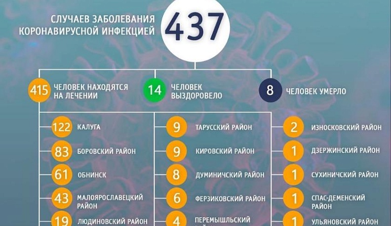 В трех районах Калужской области коронавирусной инфекции нет