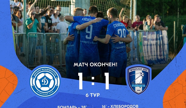 Калужские футболисты продлили беспроигрышную серию матчем во Владивостоке