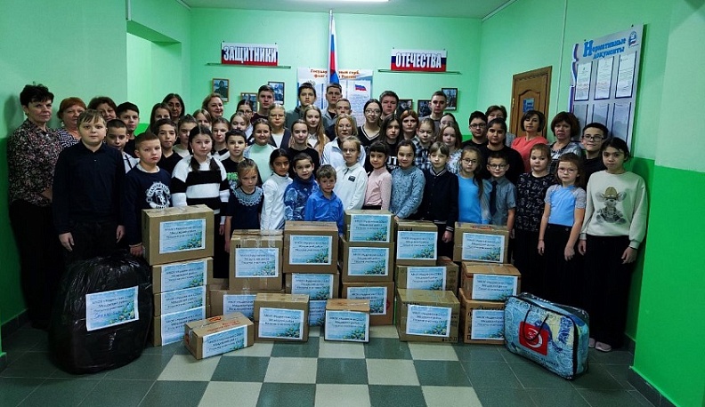 Из Кудринской средней школы Мещовского района отправлен гуманитарный груз участникам СВО