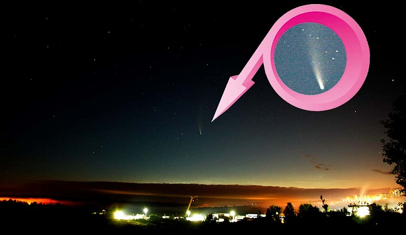 Комета не мчится, она просто висит!