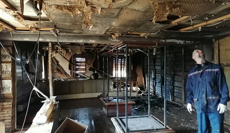 В деревне Екатериновка Жуковского района сгорел военно-исторический музей 